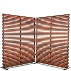MOES DAMANI 2 PANEL SLATTED WOOD SCREEN: BROWN Pillows + Decor