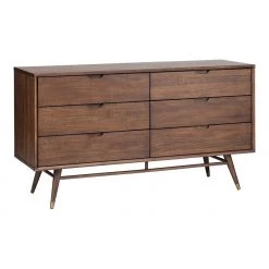 NUEVO Furniture DANIEL 6-DRAWER DRESSER: WALNUT
