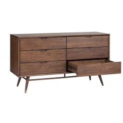 NUEVO Furniture DANIEL 6-DRAWER DRESSER: WALNUT