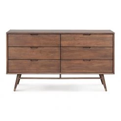 NUEVO Furniture DANIEL 6-DRAWER DRESSER: WALNUT