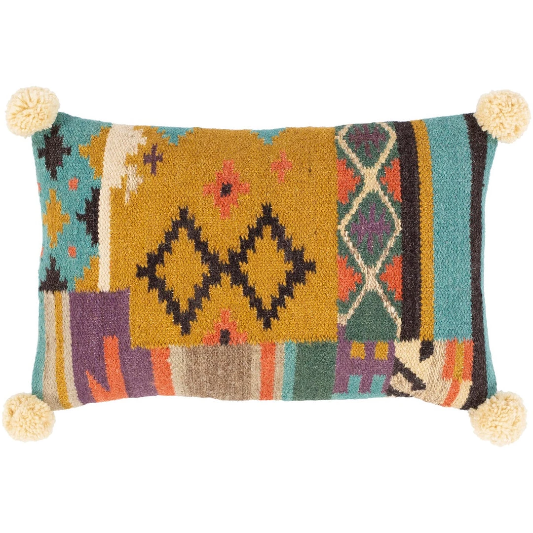 SURYA DARCY KILIM LUMBAR PILLOW: MUSTARD MULTI Pillows + Decor 1 SURYA DARCY KILIM LUMBAR PILLOW: MUSTARD MULTI Pillows + Decor