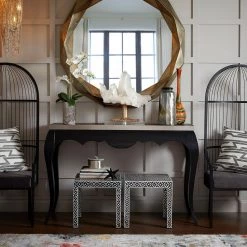 CYAN DECA SILVER STEEL ROUND MIRROR Mirrors