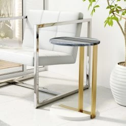ZUO DECO DOT MARBLE TOP ACCENT TABLE