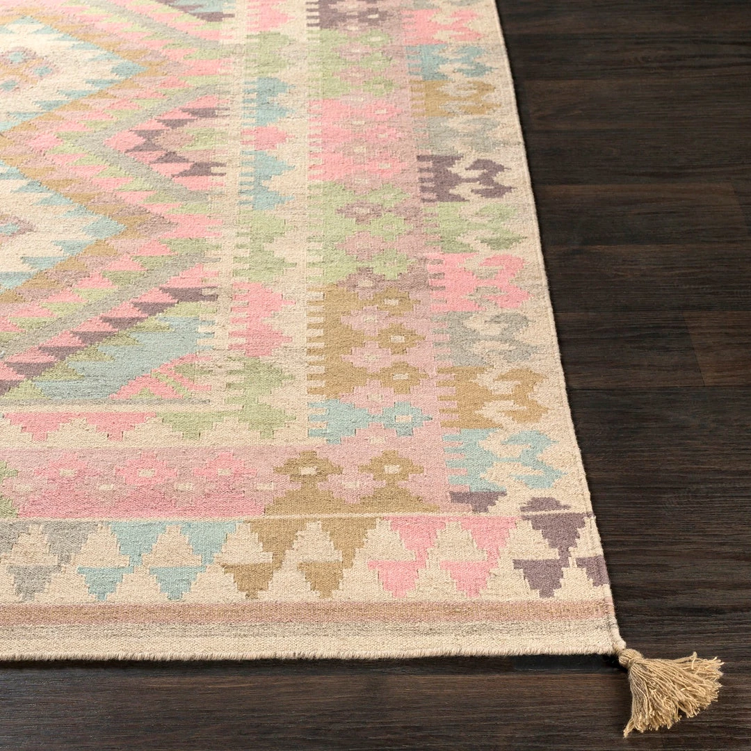 SURYA DEJA KILIM RUG: DUSTY ROSE 4 SURYA DEJA KILIM RUG: DUSTY ROSE