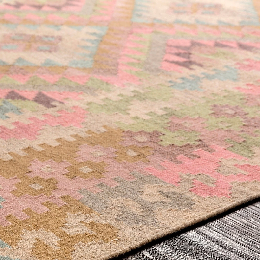 SURYA DEJA KILIM RUG: DUSTY ROSE 5 SURYA DEJA KILIM RUG: DUSTY ROSE