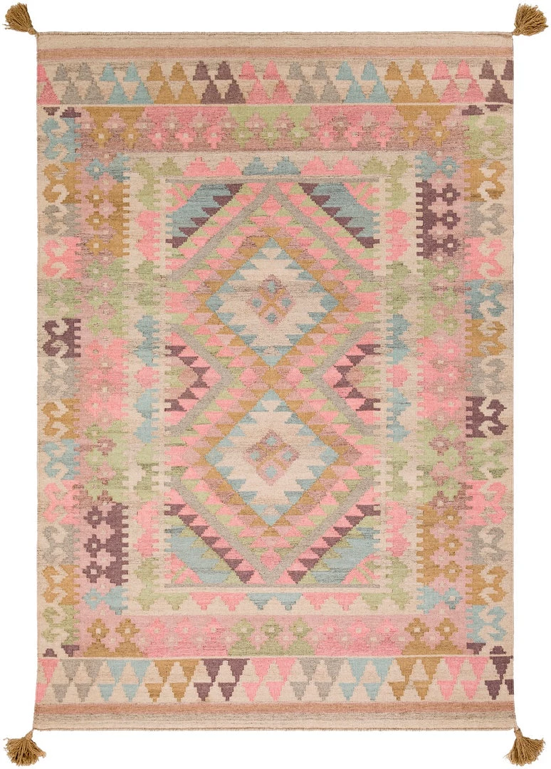 SURYA DEJA KILIM RUG: DUSTY ROSE 1 SURYA DEJA KILIM RUG: DUSTY ROSE