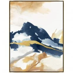 L ART "DELINEATION I" METALLIC GOLD EMBELLISHED CANVAS ART Wall Art