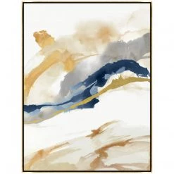 L ART Wall Art "DELINEATION II" METALLIC GOLD EMBELLISHED CANVAS ART