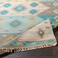 SURYA DELSIN KILIM RUG: AQUA, STONE 8 SURYA DELSIN KILIM RUG: AQUA, STONE