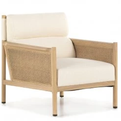 FOUR HANDS Furniture DEMPSEY CANE PANELED ARM CHAIR: IVORY