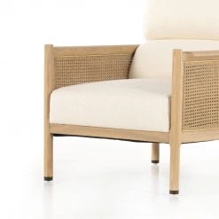 FOUR HANDS Furniture DEMPSEY CANE PANELED ARM CHAIR: IVORY 16 FOUR HANDS Furniture DEMPSEY CANE PANELED ARM CHAIR: IVORY