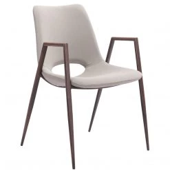ZUO DESI DINING CHAIR: PUTTY | SET OF 2