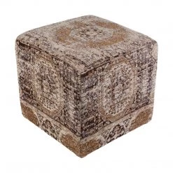 SURYA Living Room DHARMA CUBE OTTOMAN: MOCHA