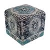 SURYA Living Room DHARMA CUBE OTTOMAN: NAVY