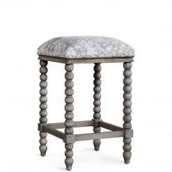 UTTERMOST DHARMA FRENCH GREY + FAUX HIDE COUNTER STOOL