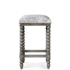 UTTERMOST DHARMA FRENCH GREY + FAUX HIDE COUNTER STOOL