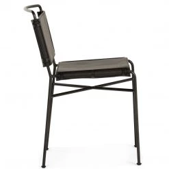 FOUR HANDS DISTRESSED FAUX LEATHER SLING DINING CHAIR