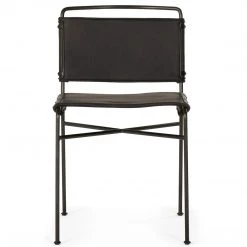 FOUR HANDS DISTRESSED FAUX LEATHER SLING DINING CHAIR