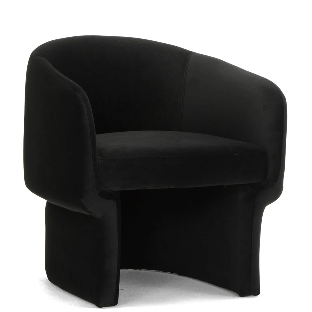 URBIA Furniture DITA BLACK VELVET BARREL CHAIR 2 URBIA Furniture DITA BLACK VELVET BARREL CHAIR