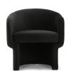 URBIA Furniture DITA BLACK VELVET BARREL CHAIR