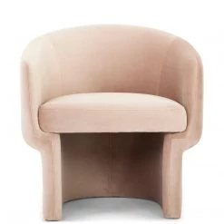 URBIA Furniture DITA BLUSH PINK VELVET BARREL CHAIR