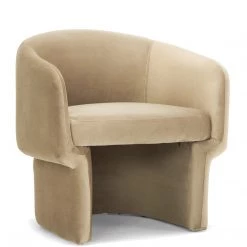 URBIA DITA TAUPE VELVET BARREL CHAIR Furniture