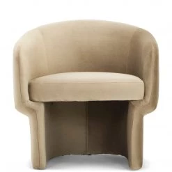 URBIA DITA TAUPE VELVET BARREL CHAIR Furniture