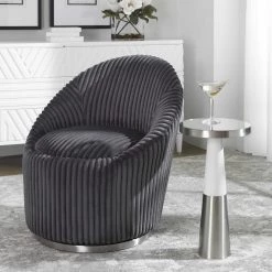 UTTERMOST DIXON WHITE & NICKEL ACCENT TABLE Living Room