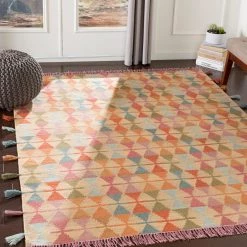 SURYA DORITA KILIM RUG: ORANGE SUNRISE