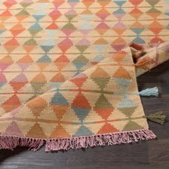 SURYA DORITA KILIM RUG: ORANGE SUNRISE