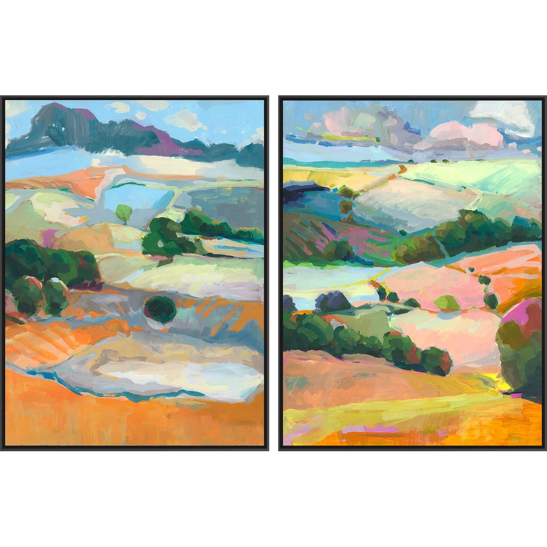 L ART "DREAMING THE SKY" CANVAS ART DIPTYCH 1 L ART "DREAMING THE SKY" CANVAS ART DIPTYCH