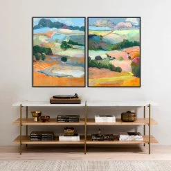 L ART "DREAMING THE SKY" CANVAS ART DIPTYCH