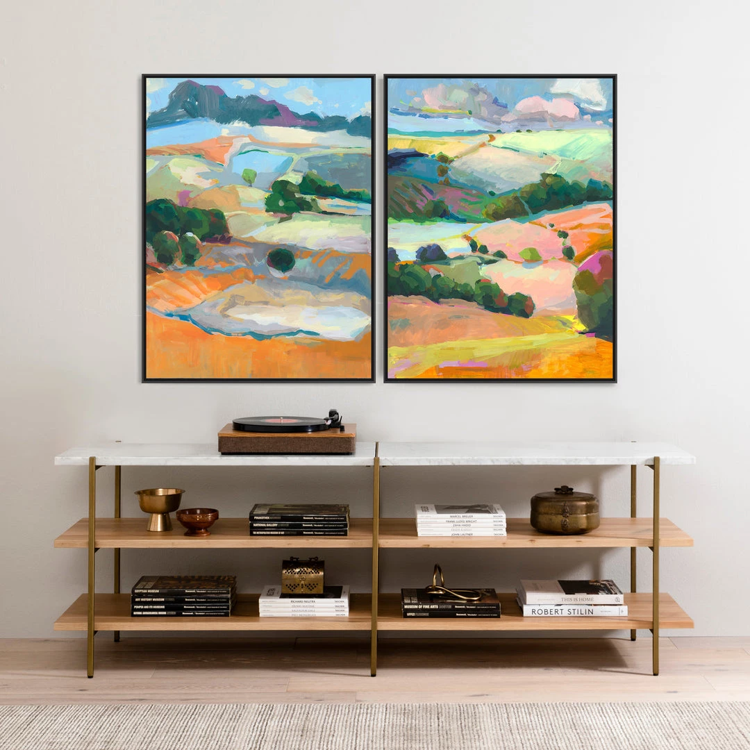 L ART "DREAMING THE SKY" CANVAS ART DIPTYCH 2 L ART "DREAMING THE SKY" CANVAS ART DIPTYCH