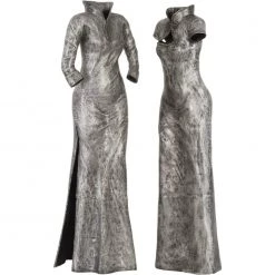 PHILLIPS COLLECTION VINTAGE SILVER DRESS FLOOR SCULPTURES