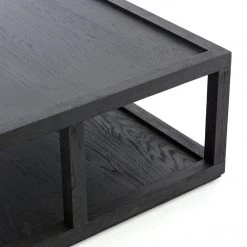 FOUR HANDS CHARLEY DRIFTED BLACK SQUARE COFFEE TABLE Furniture
