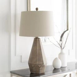 SURYA DRESDON LAMP: STONE TAUPE