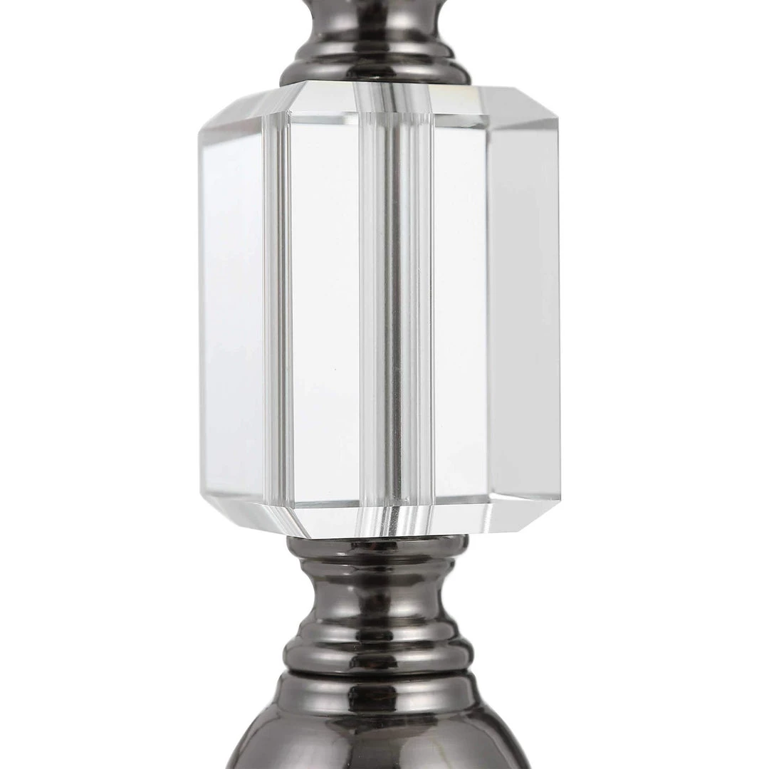 SALT EDITH CRYSTAL + ANTIQUE NICKEL TABLE LAMP 4 SALT EDITH CRYSTAL + ANTIQUE NICKEL TABLE LAMP
