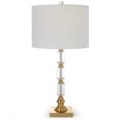 SALT EDITH CRYSTAL + PLATED BRASS TABLE LAMP Lighting
