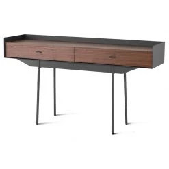 NUEVO Living Room EGON WALNUT + BRONZE CONSOLE TABLE