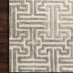 LOLOI EHREN 03 TEXTURED WOOL RUG: IVORY, STONE