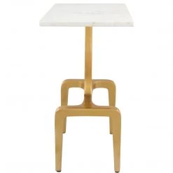 ZUO ELISKA GILT MARBLE TOP ACCENT TABLE