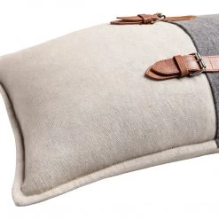 SURYA Pillows + Decor ELLIS LEATHER BUCKLE LUMBAR PILLOW