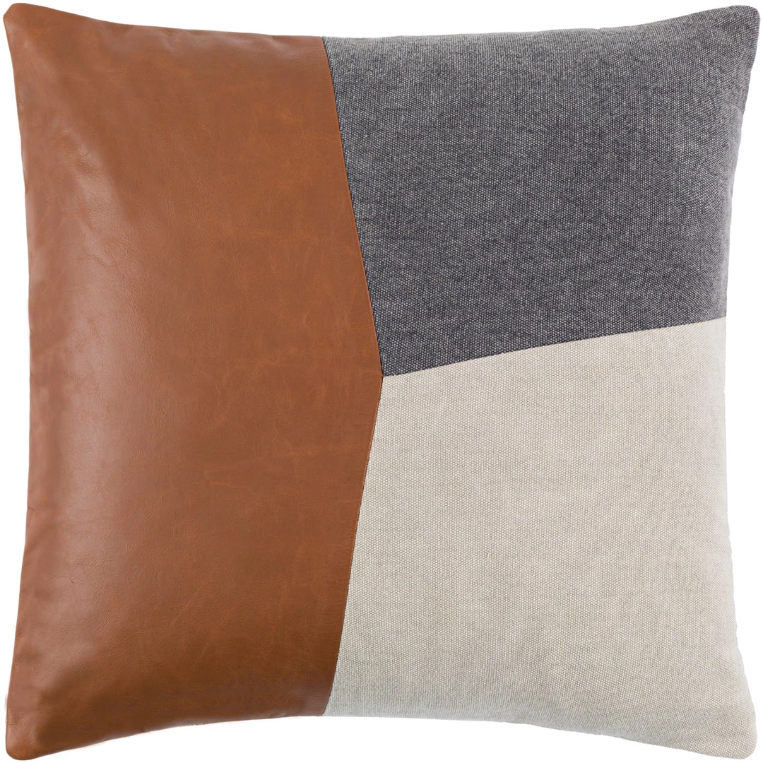 SURYA ELLIS LEATHER PATCHWORK PILLOW Pillows + Decor 1 SURYA ELLIS LEATHER PATCHWORK PILLOW Pillows + Decor