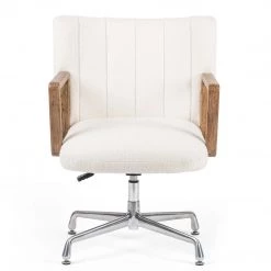 FOUR HANDS EMBRY SWIVEL DESK CHAIR: IVORY BOUCLE Office