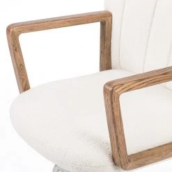 FOUR HANDS EMBRY SWIVEL DESK CHAIR: IVORY BOUCLE Office