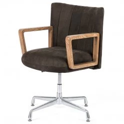 FOUR HANDS EMBRY SWIVEL DESK CHAIR: NUBUCK CHARCOAL