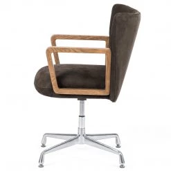 FOUR HANDS EMBRY SWIVEL DESK CHAIR: NUBUCK CHARCOAL