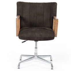 FOUR HANDS EMBRY SWIVEL DESK CHAIR: NUBUCK CHARCOAL