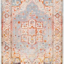 SURYA ETNEY RUG: SKY, ORANGE MULTI 15 SURYA ETNEY RUG: SKY, ORANGE MULTI