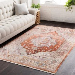 SURYA ETNEY RUG: SKY, ORANGE MULTI 23 SURYA ETNEY RUG: SKY, ORANGE MULTI